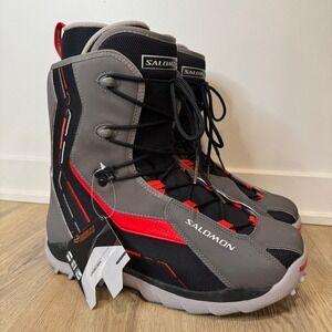 Salomon Symbio Snowboard Boots Mens 12 Grey Black Red Thermic Fit NWT